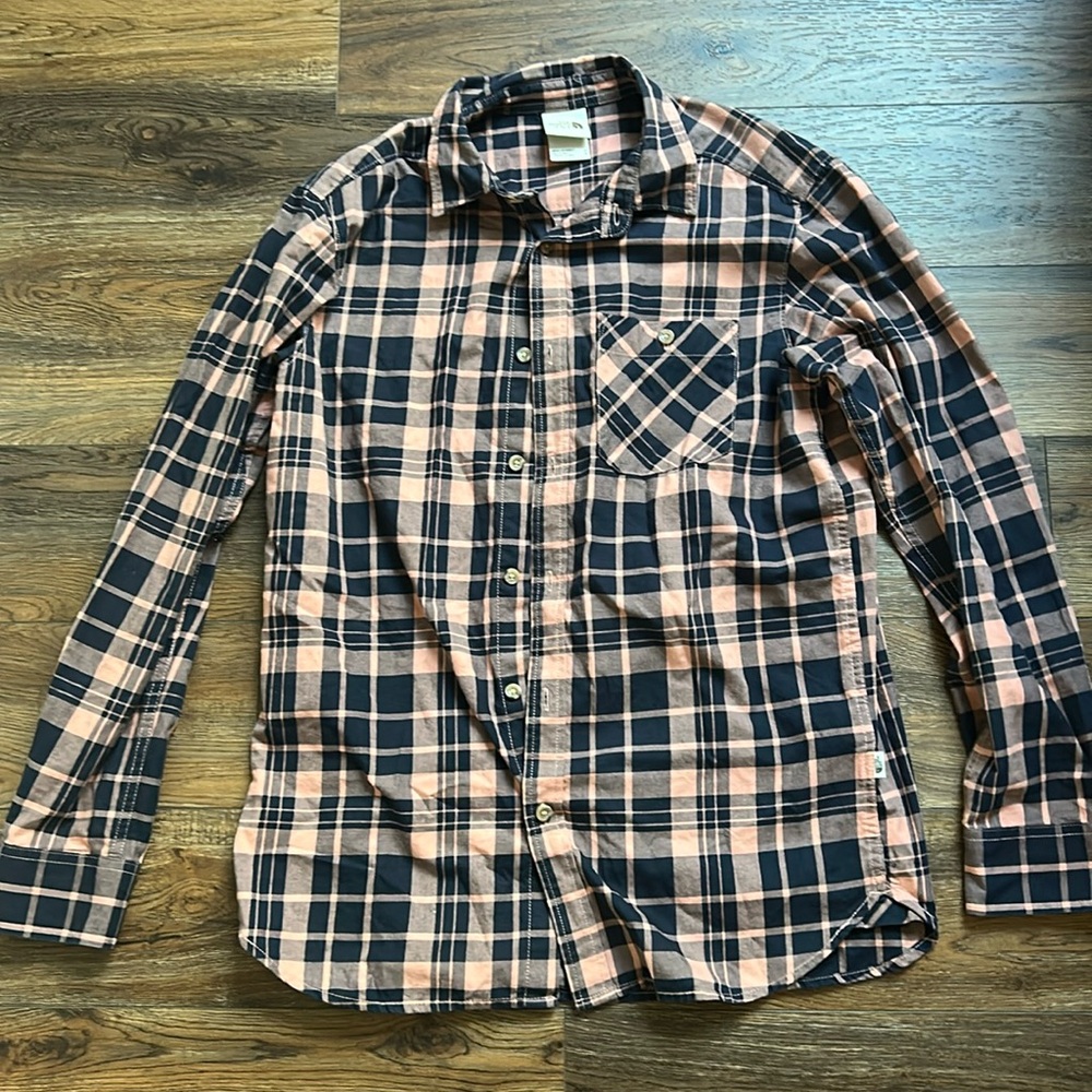 North Face Pink and Blue Flannel